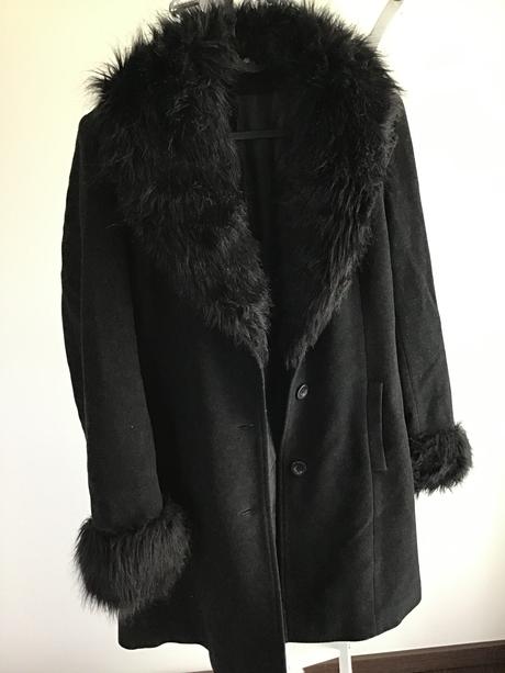 Vlnený kabát s kašmírom a kozusinkou 38, 38