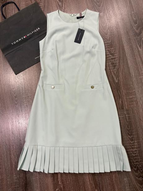 Tommy hilfiger nadherne mentolové letne šaty xs, tommy hilfiger,xs
