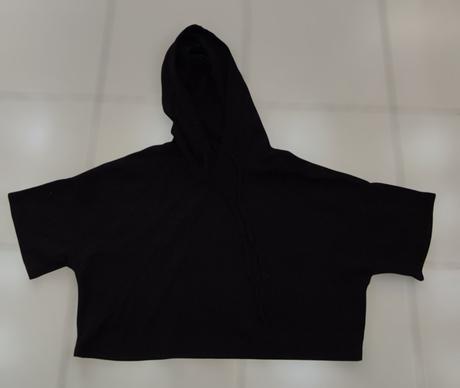 Crop top tričko/mikina s kapucňou, 