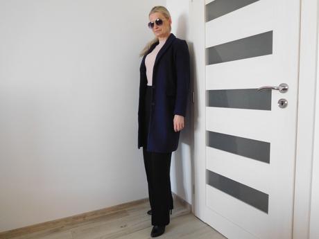 Kabát tm, modrý dámsky -s/m, s