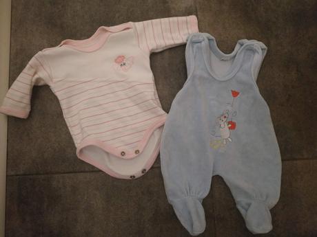 Dupačky, bodyčko a košieľka pre novorodeniatko, 50
