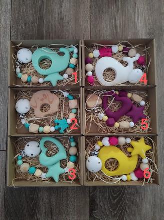 Retiazka na cumlik s hryzadlom v darcekovej krabi, 