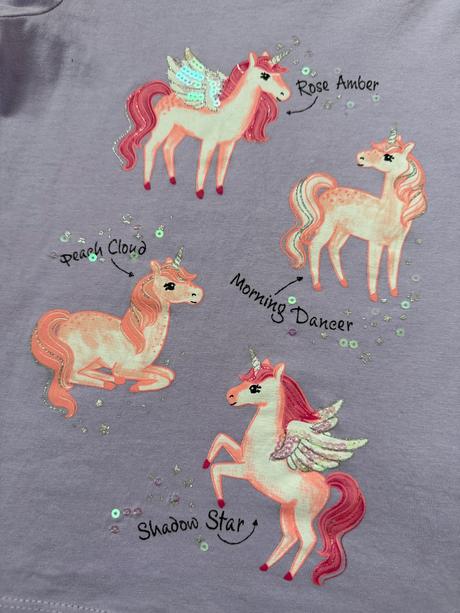 Fialové tričko s jednorožcami v.110, dopodopo,110