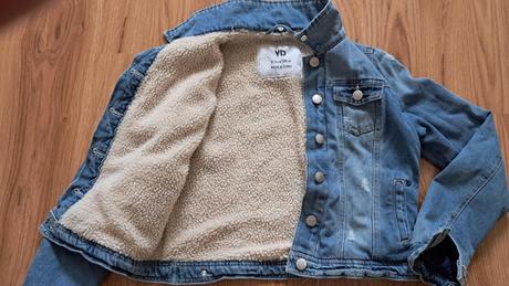 Dievčenská riflová zateplená bunda, 158