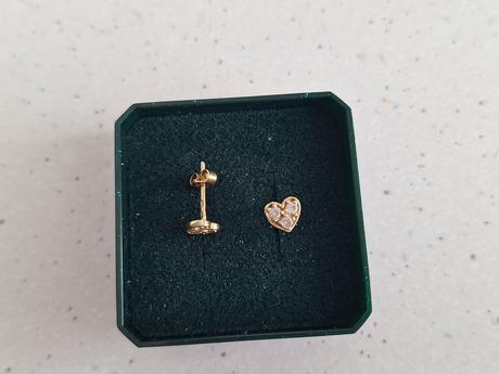 Zlaté náušnice srdiečka, 
