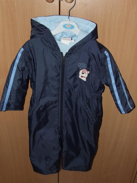 Tmavomodrý overal s rukavičkami, columbia,74