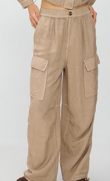 Ľanové cargo nohavice, reserved,l
