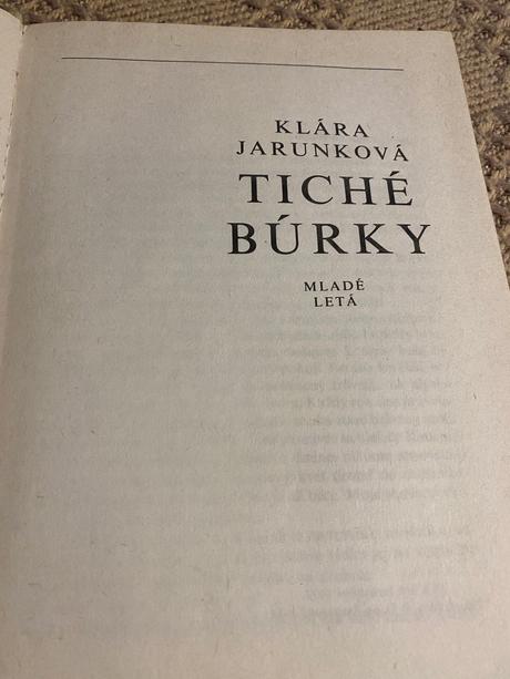 Stará retro kniha klára jarunková tiché búrky 1988, 