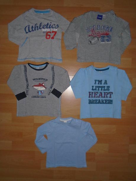Trička 5ks- 80/86 velkost, c&a,80
