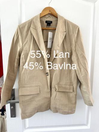 Béžové ľanové sako, lindex