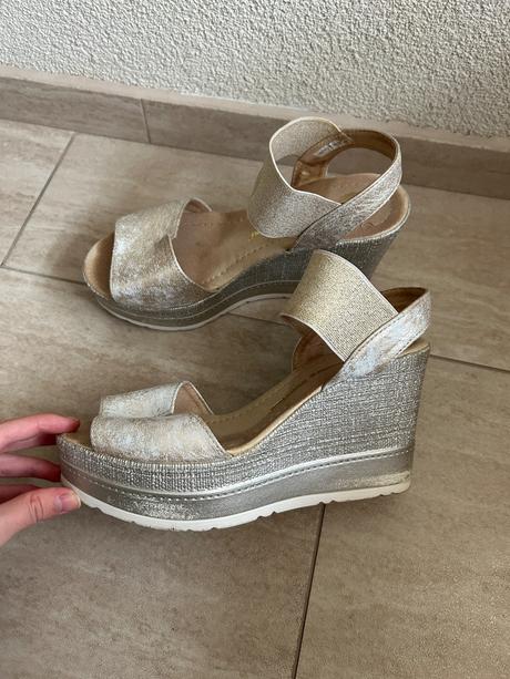 Kožené sandále na platforme -37, 37