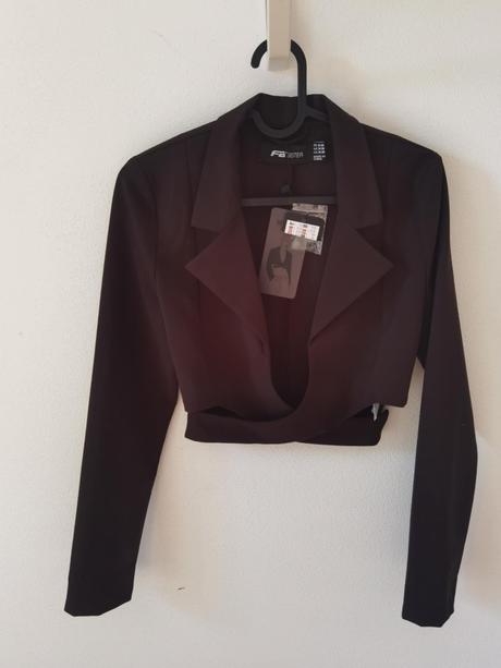 Crop top čierne sako, new yorker,xs