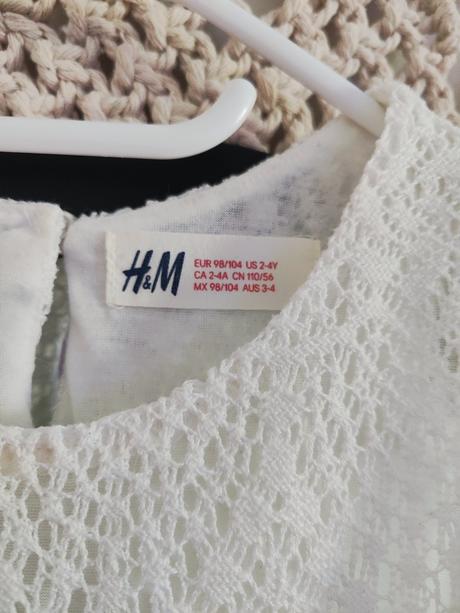 Biele čipkované šatky h&m, h&m,98