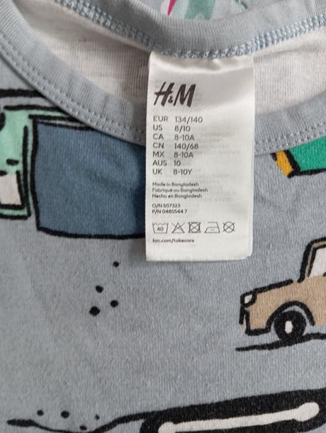 Pyžamko s autíčkami v. 134/140, h&m,134