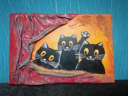 Obraz - originál - 3 mačiatka, 