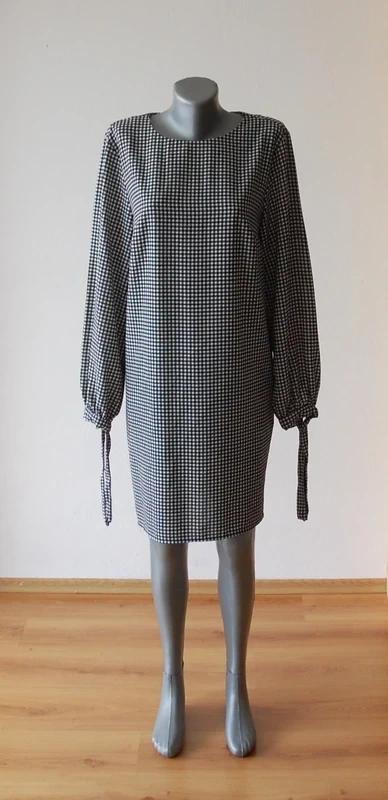 Čierno-biele gingham šaty, h&m,l