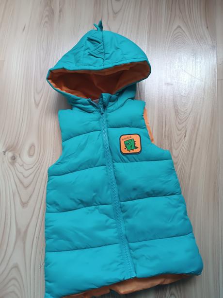 Chlapčenska vesta dino vzor s kapucňou, 92