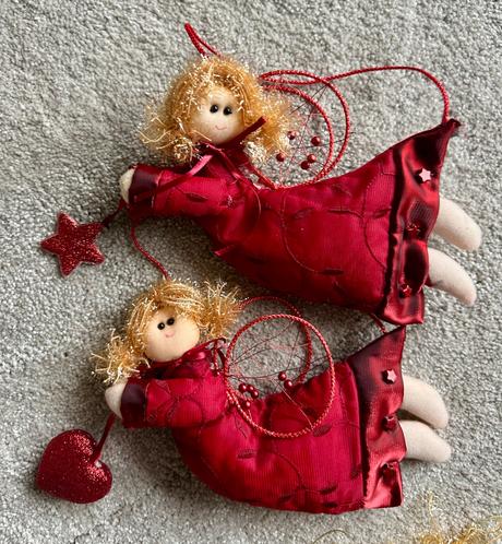 Vianočné ozdoby látkové bábiky, 