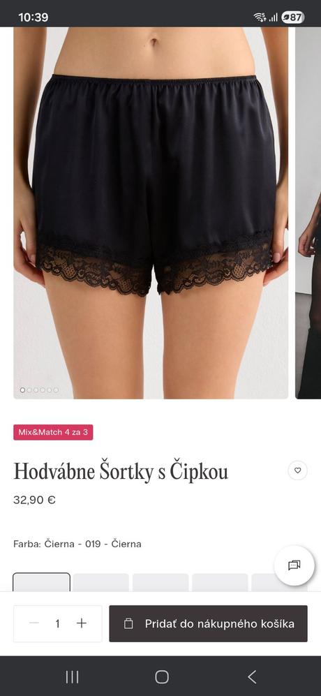 Hodvábny top a šortky, intimissimi,l