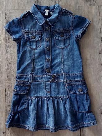 Riflové dievčenské šaty, 128