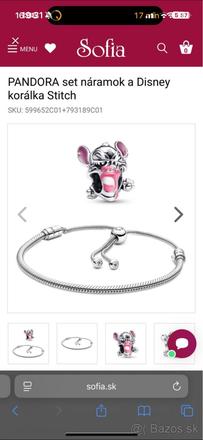 Predam pandora naramo stitch novy, pandora