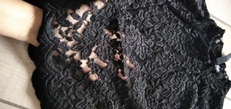 Čierny krajkovy top, h&m,xs