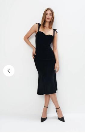 Velúrové šaty s mašličkami, mohito,42 / xl