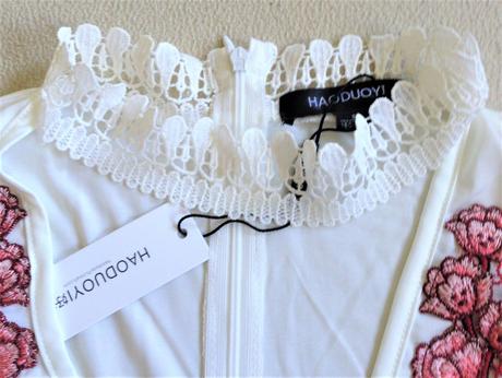 Biele floral body - top s cipkou vel.m, m