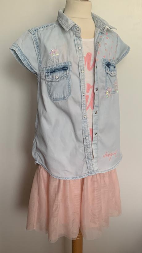 Desigual šaty s tutu sukňou a rifľovou košeľou, desigual,134