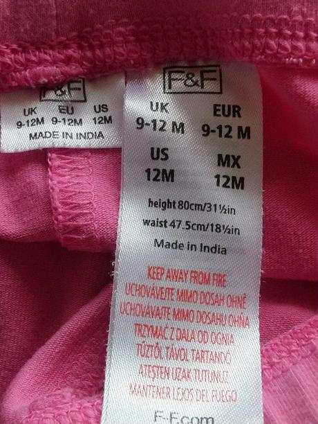 Dievčenské ružové legínky, f&f, f&f,80