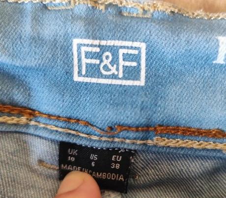 Bledomodre elasticke shortky, f&f, vel. 38, pekne, f&f,38