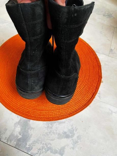 Kožené semišové čižmičky na šnurovanie, 38