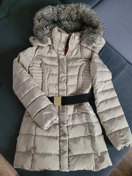 Zimná bunda zlatá, mango,xs