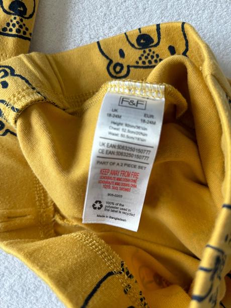 F&f žlté pyžamo, f&f,92