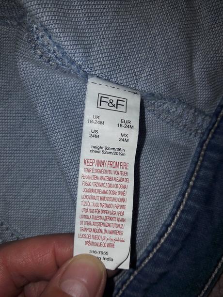 Riflová bunda 18-24m, f&f,92