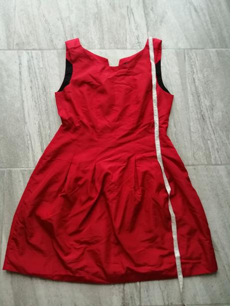 Červené taftové šaty zara,vm-l, zara,l