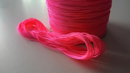 Shamballa šnúrka nylonová 1 mm - neonovo ružová sv, 