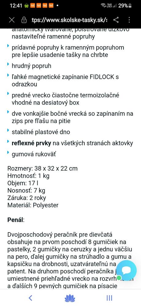 Školská anatomická taška stil coral set+kufrík, 