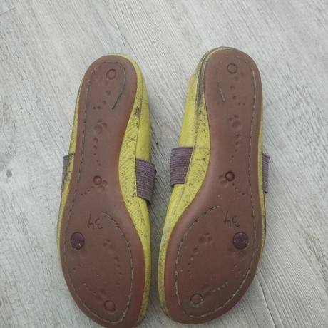 Žlté kožené balerínky camper 34, camper,34