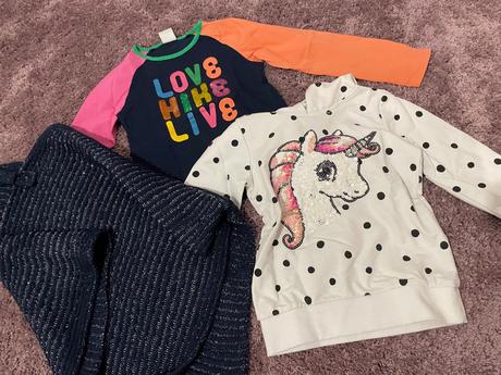 Pončo, tričko, mikina spolu, 110