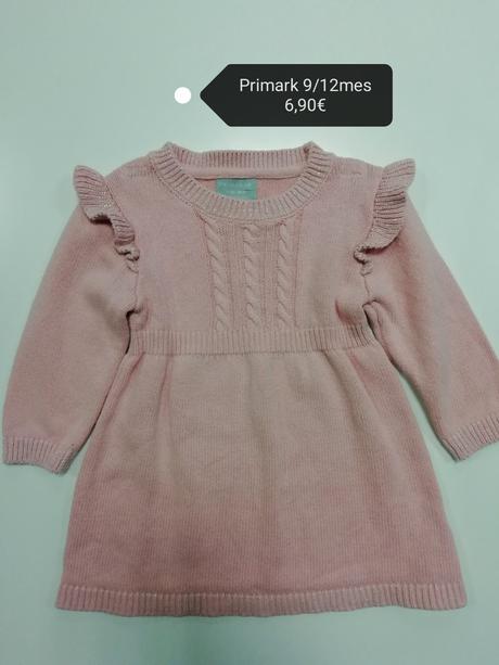 Ružové svetríkové šaty s volánikmi, primark,80