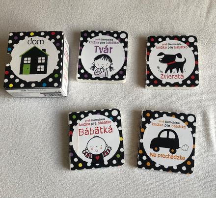 Prvá čiernobiela knižnica pre bábätká, 4 knižky, 