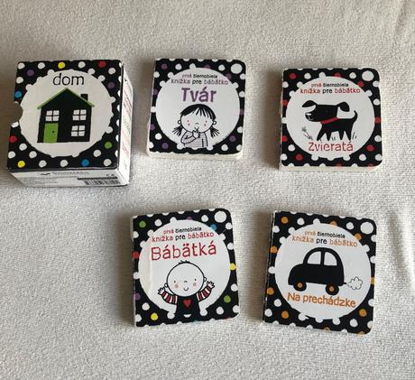 Prvá čiernobiela knižnica pre bábätká, 4 knižky,