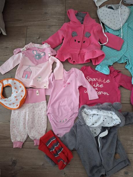 Balík jarneho oblečenia pre dievčatko 0-3 mesiac, 50–62