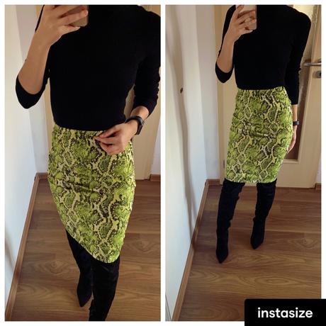 Elasticka midi sukna s hadim vzorom, xs