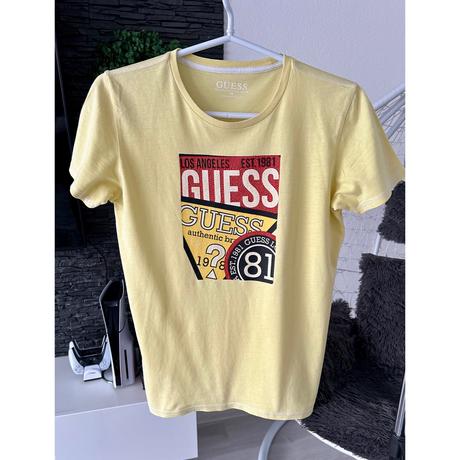 Krásne štýlové bledožlté tričko guess, guess,164
