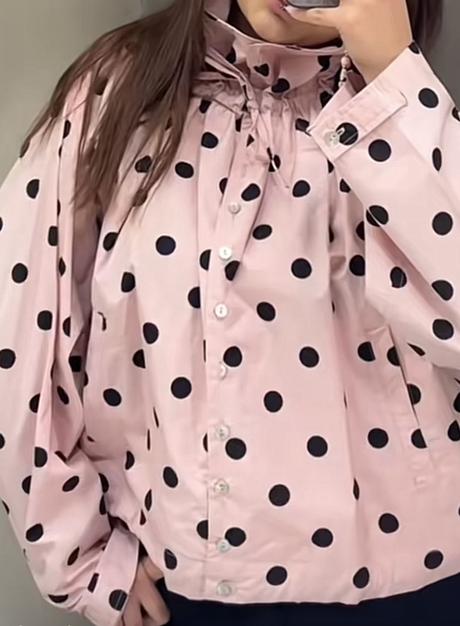 Viralna zara ružová bodkovana bunda, zara,s