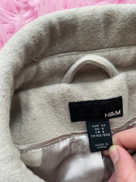 Maslový vlnený kabát, h&m,34