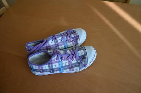 Plátenky fialové káro - v.35, protetika,35