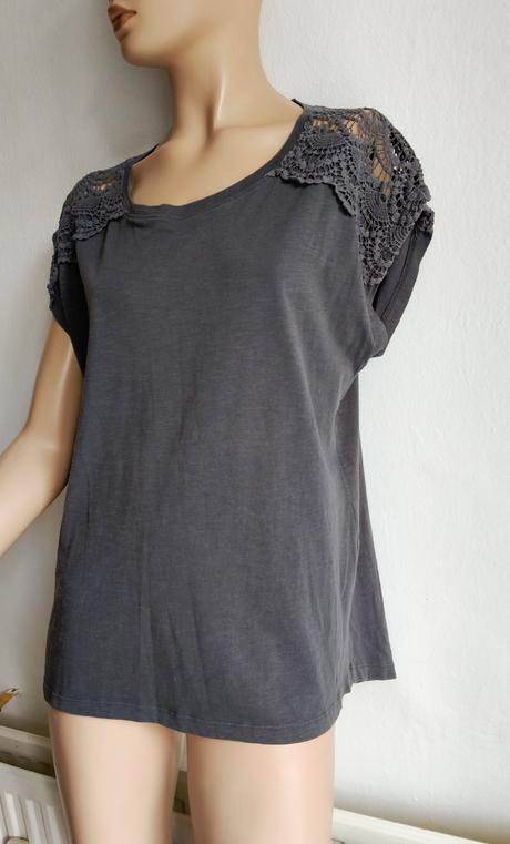 Tričko s čipkou tmavošedé, gina,44